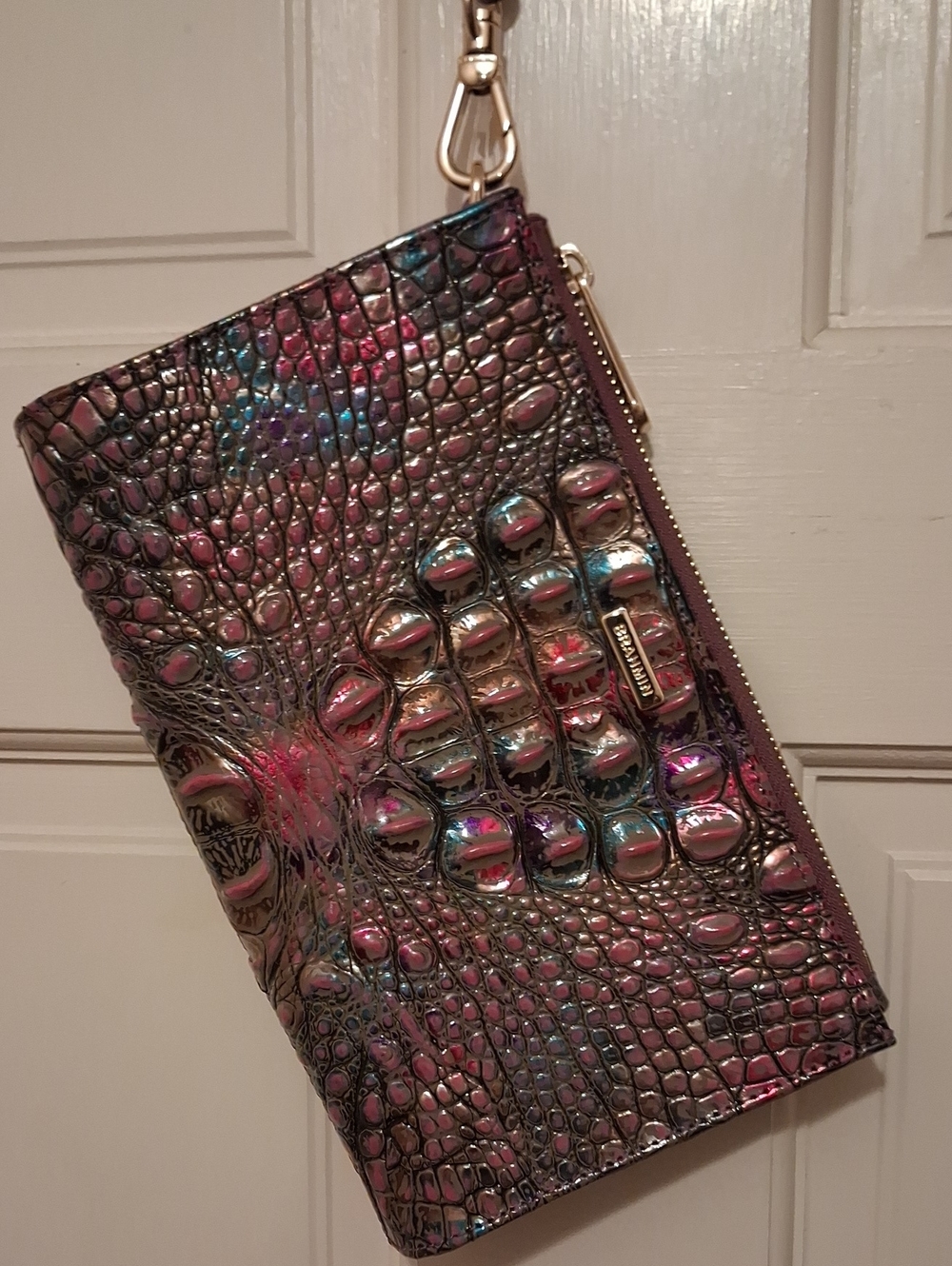 Brahmin Iridescent Croc-Embossed Wristlet Clutch - Multicolor